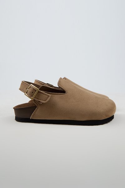 no miento Lapaz Women's Vegan Leather Buckle Mink Sabo Slippers