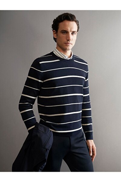 LC Waikiki Vizyon New Season Crew Neck Striped Men's Knitwear Sweater