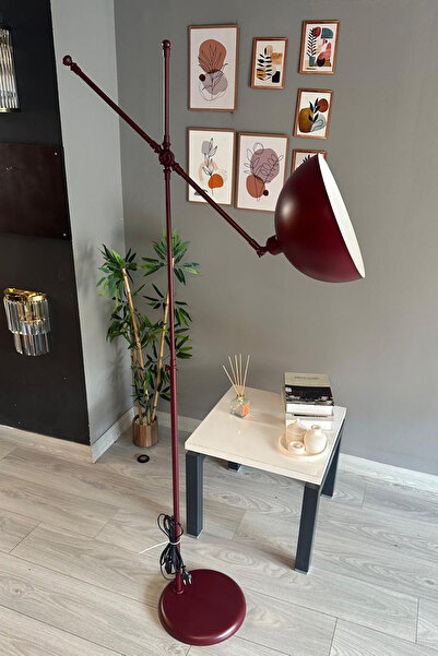 Bamyum Dimmerli Işığı Ayarlanabilen Işığı Artırılıp Azaltılabilen Vişne Çürüğü Metal Lambader