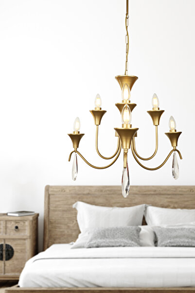 Begüsa Luno 6.Lı Taşlı Avize Eskitme