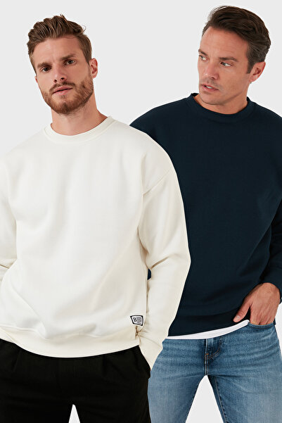 Buratti Ανδρικό φούτερ Regular Fit Crew Neck με λουράκια, συσκευασία 2 τεμαχίων SWEAT 5905255S2