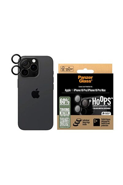CARE by PanzerGlass® Protecție cameră pentru iPhone 16 Pro / 16 Pro Max, cercuri, separare optică, sticlă securizată, negru