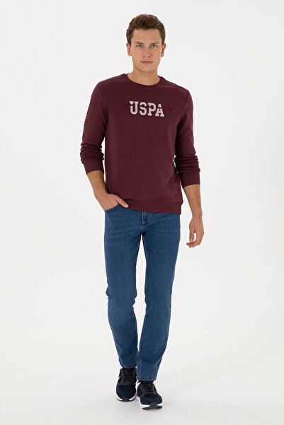 U.S. Polo Assn. Men's Regular Fit Crew Neck Burgundy Sweatshirt 50315536-Vr177