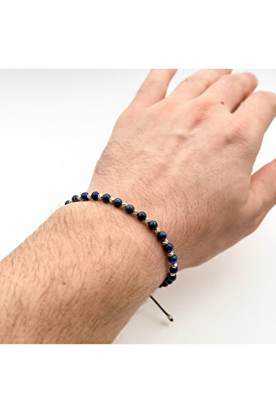Velar Bracelets Bratara din Snur cu Lapis Lazuli si Bile din Argint 925