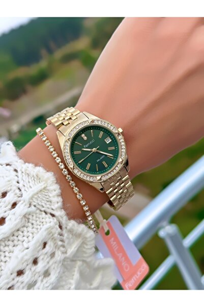 Ferrucci ÇELİK KORDON TAKVİMLİ KADIN KOL SAATİ 3 ATM SU GEÇİRMEZ 2 YIL MEKANİZMA GARANTİLİ+BİLEKLİK HEDİYELİ