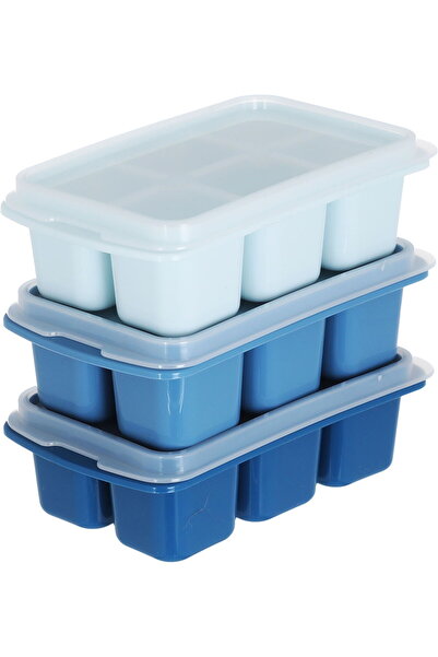 Generic saif so Plastic Ice Cube Tray, Rectangle, 3 Pieces - Colored