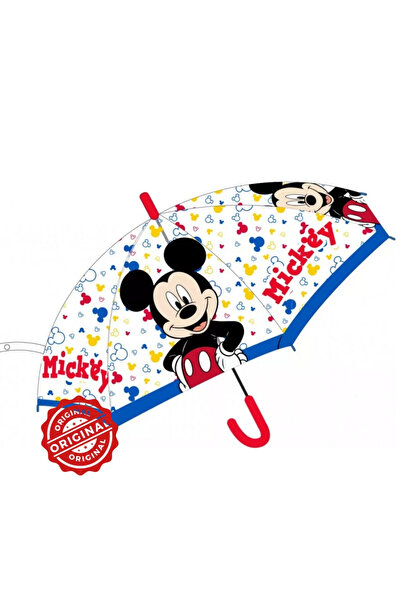 Disney Transparent umbrella for children, manual, Mickey Mouse, Ø72 cm, 220 gr, official Disney® license