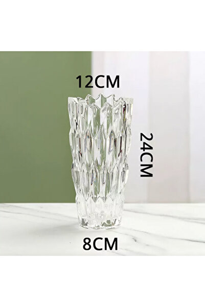 mzhrea Crystal Glass Vase with Sharp Edges