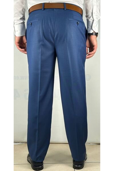 Bomonti Men's Long Stretchy Classic Cut Oversized Polyviscose Fabric Trousers