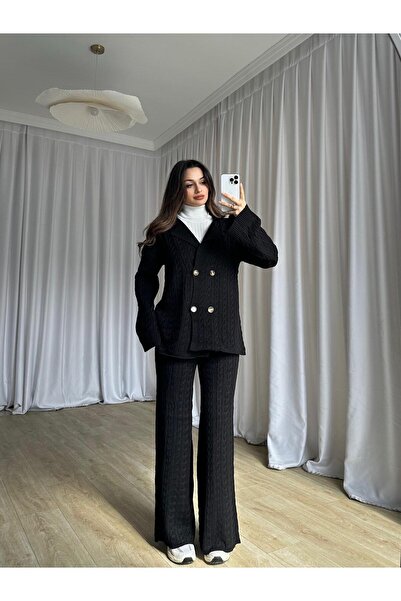 Mooi Butik Janie Knitwear Set 8475 - Black