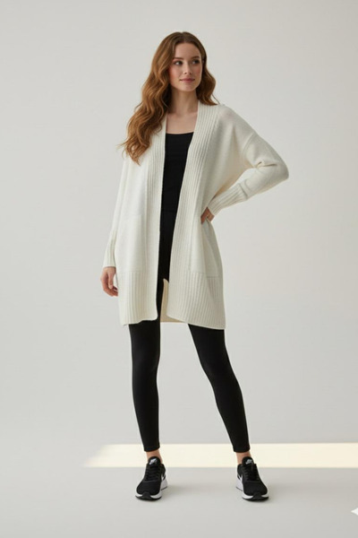 MILANOFOX Women's Oversized Textured Washable Thick Soft Pocketed Knitwear Cardigan