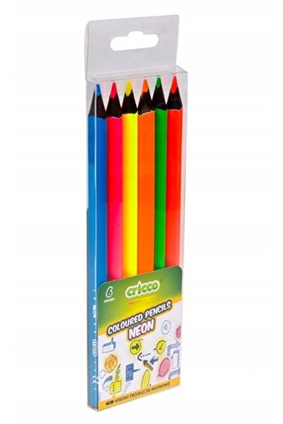 Other Creioane triunghiulare Cricco, 6 culori, lemn negru, carcasă Jumbo NEON...