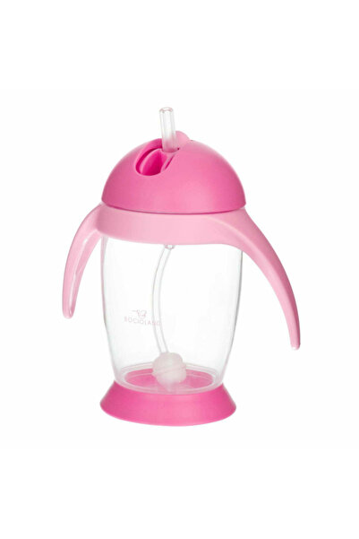 Bocioland Ποτήρι νερού, Bocioland, Με καλαμάκι και λαβές, 300 ml, 6 μηνών+, Ροζ