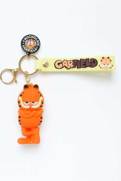 KAYLANIN DÜNYASI Garfield Figured Silicone Keychain – Giftable Cute Accessory, Birthday and Christmas Gift