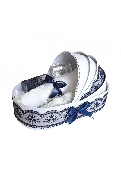 BebeNou Set elegant de botez bleumarin cu dantelă pentru băieți, în pătuț, De...