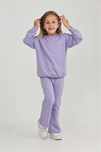 ÖRZİKİDS Seasonal Stone-Printed 2-String Girls' Tracksuit Set, Ages 3-10