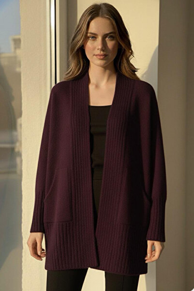 MILANOFOX Women's Oversized Textured Washable Thick Soft Pocketed Knitwear Cardigan