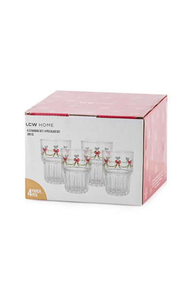 LC Waikiki LCW HOME Floral Printed Glass Cup Set of 4 380 Ml