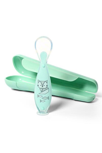 Babyono Lingurita cu ventuza si carcasa pentru depozitare, BabyOno, Din silic...