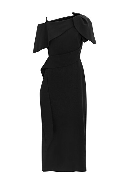 KAMEYA AÇIK OMUZ KUŞAKLI ELBİSE 26W40808