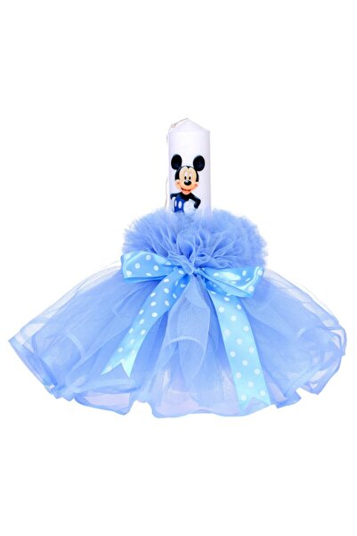 BebeNou Λαμπάδα Βάπτισης για Αγόρια, Μπλε Τούλι, Denikos® 71