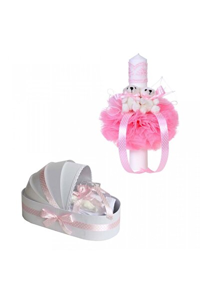 BebeNou Σετ Βάπτισης Denikos® με Λαμπάδα & Αρκουδάκια - NKO1556