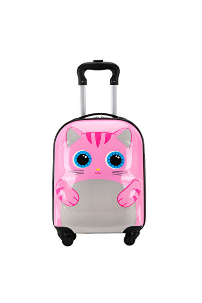 Ikonka Troller de voiaj pentru copii, Ikonka, cu 4 roti rotative 360 grade, maner extensibil, fermoar cu do