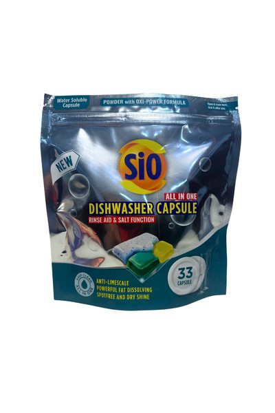 Sio Capsule de detergent pentru mașina de spălat vase, 33 spălări