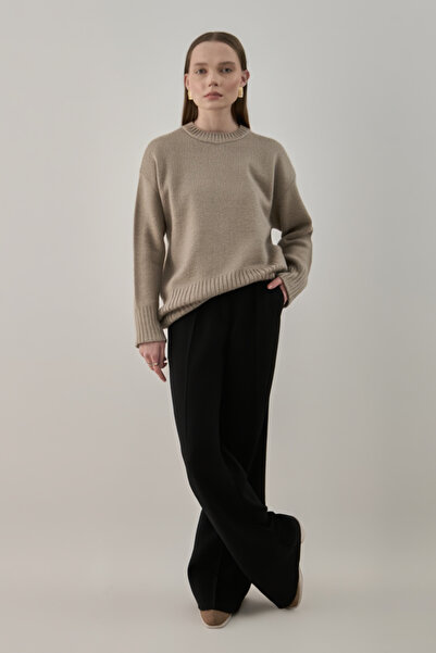 Laluvia Mink Crew Neck Basic Sweater - 2217