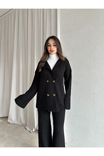 Mooi Butik Janie Knitwear Set 8475 - Black