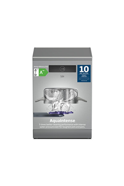Beko Freestanding Dishwasher 15 Place Settings, 8 Programmes,3 Racks, A++ Energy,‎ BDEN38523XQ(Inox)