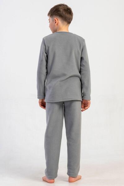 VİENETTA Erkek Çocuk Gri Renk Uzun Kollu Polar Pijama Takımı C1T0N0205