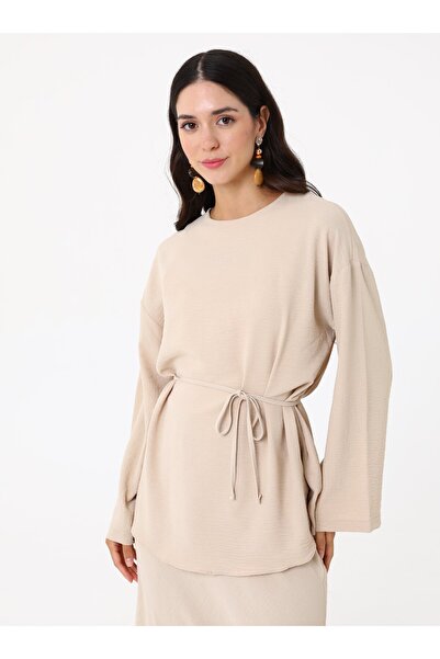 Refka Διπλό Σετ Φούστας Τουνίκ με Λεπτομέρεια Κορδόνι στην Μέση - Χρώμα Τασ -