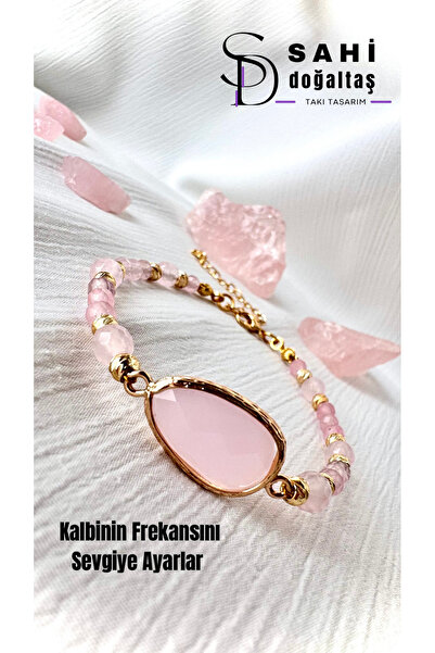 SAHİ_DOĞALTAŞ SAHİ DOĞALTAŞ Pembe kuvars bileklik