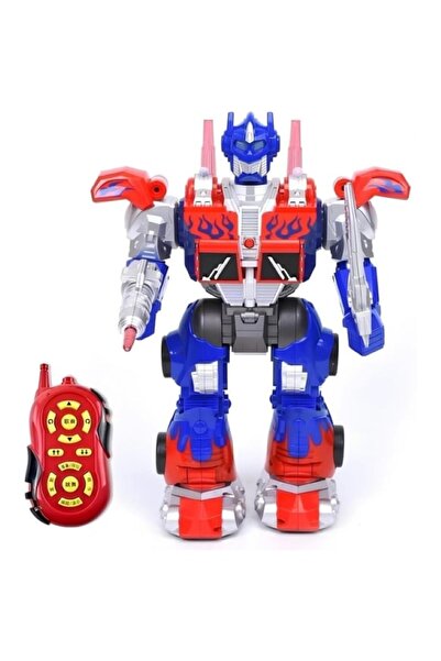 alpmodel Uzaktan Kumandalı Disk Atan Sesli Işıklı Dev Optimus Prime Robot 40 Cm