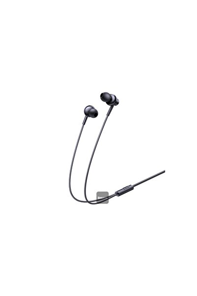 Baseus Encok HZ11 3.5mm Jack Wired Earphone, Universal Headset In-Ear Headphone With Mic - Black