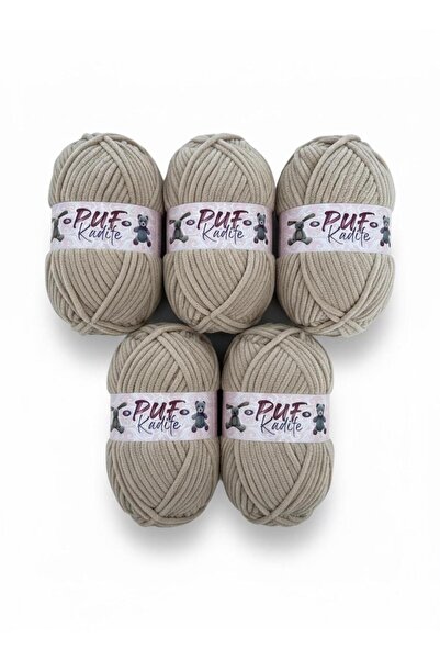 erciyes tekstil Kadife İplik 100 Gr 125 Metre (Renk Kodu:010)Bej Rengi 5 Adet