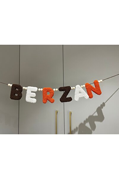 BurculuDükkan Punch Nakışı Flama İsimli Oda Kapı Süsü Bebek Odası Banner Doğu...