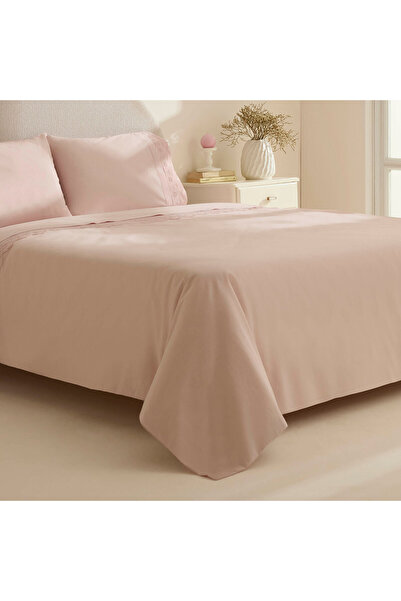 Karaca Home Teora 100% Cotton Lace Double Duvet Cover Set Powder