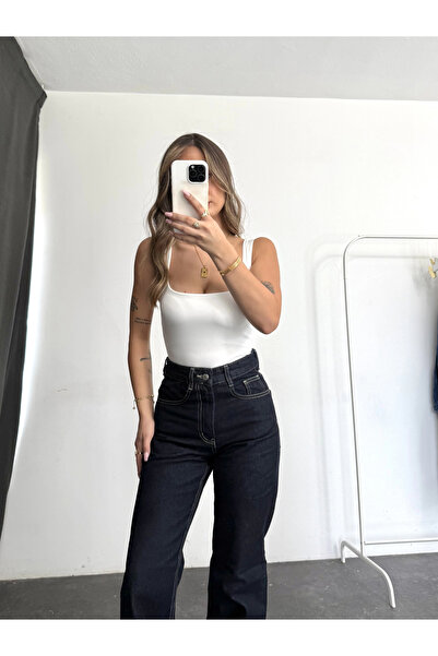 nona butik Jazz Wide Leg Jean - Navy Blue