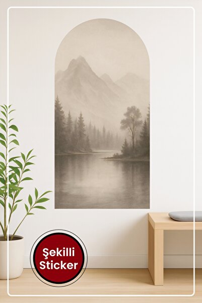 KOSS Dijital Αυτοκόλλητο τοίχου σε σχήμα οβάλ με θέα στη φύση Μινιμαλιστικό σ...