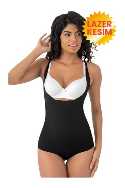 CUBBUX Women's Laser Cut (3010) Full Length Leg Strap Corset Reduces Size