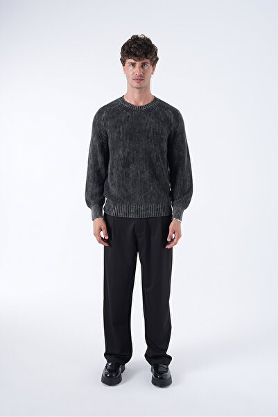 2512 Clothing Unisex Round Neck Washable Knit Sweater Vintage Look Oversized ...