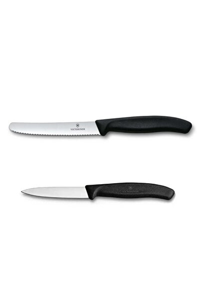 Victorinox طقم من 2 سكاكين - سكين مسنن 11 سم - سكين مستقيم 10 سم للخضروات والفواكه
