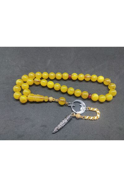 İskeçe Exclusive Şevket Alkan Masterpiece Made from Habbeden Veined Crimped Amber Certified 8613