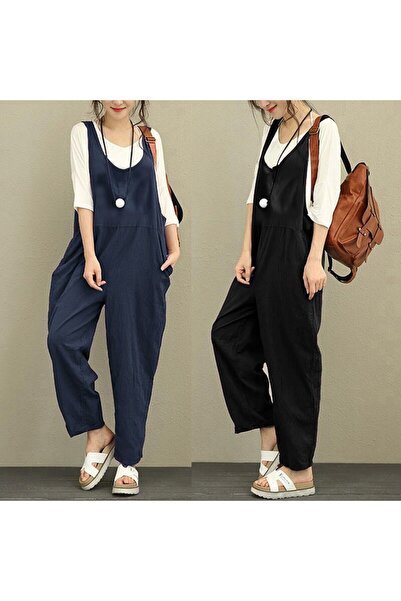 Sacrosa Günlük Yazlık Kalın Askılı Slopet Kadın Tulum