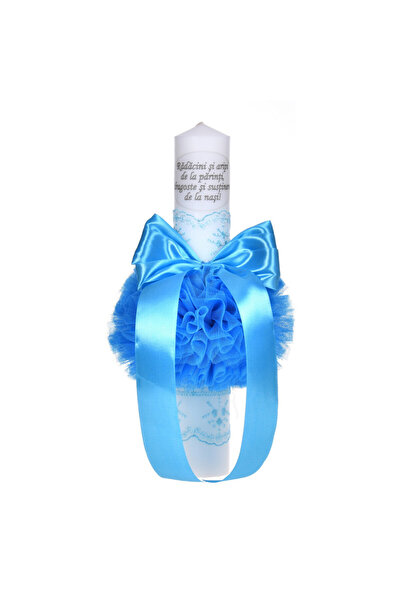 BebeNou Τυρκουάζ Διακοσμητικό Λαμπάδα Βάπτισης για Αγόρι, Denikos® C1040