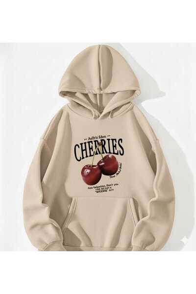 COHERENT Unisex Ανδρικό/Γυναικείο φούτερ με κουκούλα CHERRIES, πολύχρωμο, με ...