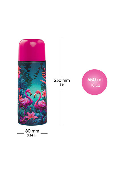 Baagl Thermo bottle Flamingos, 550 ml