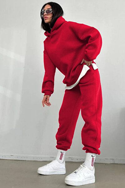 YAKAMEL طقم رياضي نسائي من مبطن بالصوف قطع من ماركة 3İplik Ş